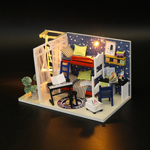 Casa de bonecas de madeira, faça você mesmo, conjunto de móveis em miniatura para casa de bonecas, brinquedos para crianças, presente de natal, espaço para o futuro 5901 2024 - compre barato