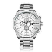 CAGARNY Marca de Luxo Grandes Homens de Marcação Relógios de Prata Tira De Aço De Quartzo Relógio De Pulso Dos Homens de Negócios Relogio masculino Reloj Hombre 2024 - compre barato