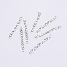 50Pcs/lot 5 7cm Stainless steel Bulk Necklace Extension Chain Tail Extender For Jewelry Making Supplies Bracelet Chains Findings 2024 - buy cheap