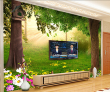 Personalizado papel DE parede 3 d, Árvores DE flores e plantas murais para sala DE estar quarto cenário TV papel DE parede impermeável 2024 - compre barato