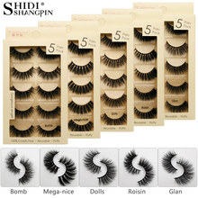 SHIDISHANGPIN 5 Pairs Mink Eyelashes 3d False Eyelashes Fluffy 3d Mink Lashes Makeup Fake Eye Lash Mink Lashes For Maquiagem 2024 - buy cheap