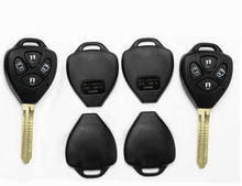 4 botões capa protetora da chave remota para toyota camry toy43 lâmina com botão abridor de porta (o logotipo pode ser removido) 10 peças/lote 2024 - compre barato
