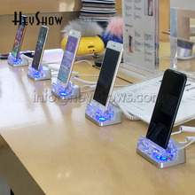 2 Ports Mobile Phone Security Stand Acrylic Cellphone Anti Theft Holder Blue Smartphone Display Alarm System For Apple Store 2024 - buy cheap