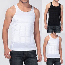 New Men Body Slimming Tummy Shaper Vest Belly Waist Solid O-Neck Fitness Sport Slim Male Tank Girdle Casual Shirt 2024 - compre barato