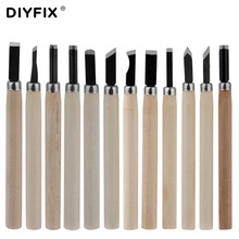 DIYFIX 12Pcs Wood Carving Hand Chisels Knife Tools Set for Woodcut Working Clay Wax Arts Craft Cutter Woodworking Hand Tools Set 2024 - buy cheap