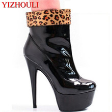 6 Inch Sexy Shoes For Women Sexy Leopard Print Fashion 15cm High-Heeled Shoes Sexy Fashion Ankle Boots Platforms Shoes 2024 - buy cheap