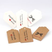 Rectangle Kraft Paper Jewelry Cards Gift Label Tags Bow Handmade With Love Thank You Heart DIY Baking Flower Jewelay Accessories 2024 - buy cheap