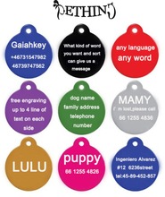Etiquetas de identificación de mascotas de aluminio, grabado de nombre, dirección, teléfono, perro, gato, 2 unids/lote 2024 - compra barato
