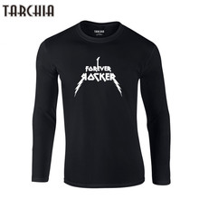 TARCHIA 2022 Homme Slim Fit Brand Mens T-Shirts New Forever Rocker Cotton Tops Men Tee Long Sleeve Fun Autumn Print Shirts 2024 - buy cheap