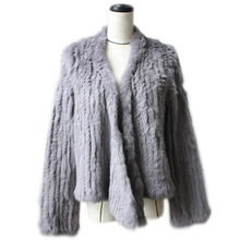 Женское трикотажное пальто с кроличьим мехом, повседневное плотное теплое пальто на осень-зиму, 2019 2024 - купить недорого