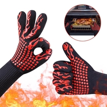 Kitchen Fireproof Gloves Heat Resistant Thick Silicone Gloves For BBQ Grill Mittens Dish Wash Baking Barbecue Oven Roast Gloves 2024 - buy cheap