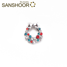 Sansapor pingente colorido com laço de cristal, amuletos de couro com 10mm de largura para presente de natal feminino 6 peças 2024 - compre barato