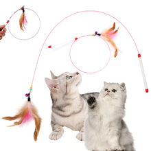 90cm Cat Toy Feather Stick Pet Cat Toys Feather Wand Cat Feather Toy Interactive with Bell for Cat Catcher Teaser Toy 2024 - buy cheap