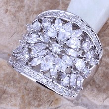 Fantastic White CZ Silver Plated  Ring Size 5 / 6 / 7 / 8 / 9 / 10 / 11 / 12 S0180 2024 - buy cheap