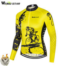 Weimostar Pro Team Winter Cycling Jersey Long Sleeve Cycling Clothing Men Thermal Fleece MTB Bike Jersey Ropa Ciclismo Invierno 2024 - buy cheap