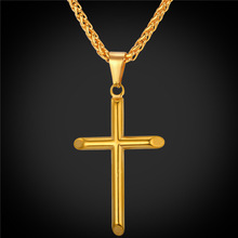 Cross Necklace For Men/Women Religious Christian Jewelry Gift Stainless Steel/Gold Color Charms Necklace GP1882 2024 - buy cheap