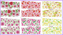 6 PACK/ LOT  WATER DECAL NAIL ART NAIL STICKER FULL PAGE ROSE DAISY FLOWER YB643-648 2024 - buy cheap