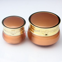 50ML Frasco Acrílico da Cor do Ouro, Vazio Jar Embalagens de Cosméticos, Frascos de Creme, 50g Coroa de Alta Qualidade Jar, 12 pçs/lote 2024 - compre barato