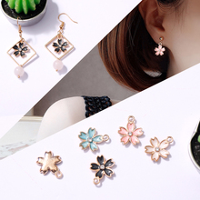 Enamel Blossom Petals Pendant DIY Handmade Earrings Accessories Jewelry Finding Components Material 10pcs 2024 - buy cheap