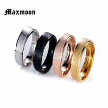 Maxmoon 2018 nuevo anillo de moda de acero, anillos de compromiso de boda de Color Negro, Rosa, dorado y plateado de alta calidad para hombres y mujeres 2024 - compra barato