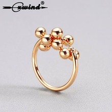 Cxwind Fashion Twisted Vine Grape Balls Rings for Women's Knuckle Bead Ring Gold Color Finger Jewelry Gift Female Statement Ring 2024 - купить недорого