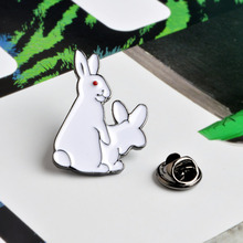 Rabbits Soft Enamel Brooch Pins Hot selling Animal Button Badge Mischief Spoof Gift Funny Fashion Jewelry for friends 2024 - buy cheap