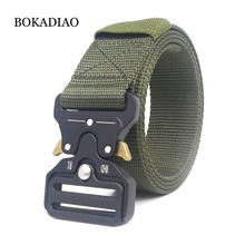 BOKADIAO-Cinturón de lona para hombre y mujer, hebilla de Metal de liberación rápida, cinturón de entrenamiento militar de talla larga, cinturones tácticos del ejército 2024 - compra barato