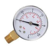0~15PSI 0~1Bar Air Compressor Gauge 1/4" BSPT Hydraulic Compressed Air Pressure Gauge Tester Double Scale Measurer For Fuel Oil 2024 - buy cheap