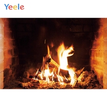 Фон для фотосъемки Yeele с изображением кирпича камина огня дерева декора комнаты живописи персонализированные фоны для фотостудии 2024 - купить недорого