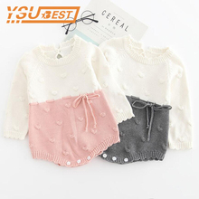 2019 Spring Baby Girls Boys Knitted Rompers Newborn Baby Girls Rompers Jumpsuit Kids Boys Gray Rompers 0-3Yrs Girls Boys Clothes 2024 - buy cheap