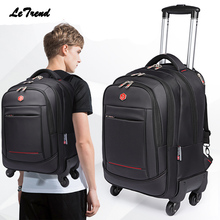 Letrend Rolling Luggage Spinner Backpack Shoulder Travel Bag High Capacity Suitcase Wheels Multifunction Trolley Carry On Trunk 2024 - buy cheap