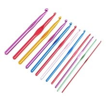 12pcs Multicolor Aluminium Crochet Needles Set Knitting Sewing Craft Hook Home DIY Knitting Tools Set Crochet Needle Accessories 2024 - buy cheap