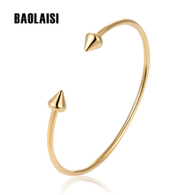 BAOLAISI Geometric Triangle Charm Open Cuff Bracelets&Bangles For Women Gold Color Stainless Steel Bangles Jewelry Wedding Gift 2024 - buy cheap