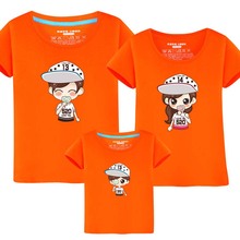 New Family Look T Shirts 2018 New Summer Family Matching Clothes Father Mother Kids Cotton Mom and Daughter Son Leisure 2024 - buy cheap