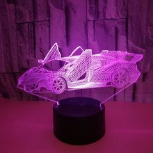 Lámpara de mesa pequeña 3d para coche, luz nocturna de escritorio con Interruptor táctil colorido, regalo creativo, deportes originales 2024 - compra barato