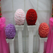 Bola de flor Rosa besándose para decoraciones de boda, simulación Artificial de cifrado de alta calidad de 40cm y 16 pulgadas, ramo de flores 2024 - compra barato