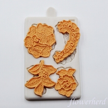 14x9cm Lace Flower Pattern Silicone Mold Mat Full Flower Mold Fondant Cake Decoration Sugar Craft Tool Baking Tools Cake Tools 2024 - buy cheap