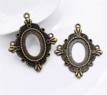 3pcs 18x25mm Inner Size Antique Bronze Plated Flower Style Cabochon Base Setting Charms Pendant-B1-32 2024 - buy cheap