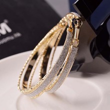 Top Popular Fashion Circle Earrings Simple Earrings Big Circle Gold/Silver Color Round Hoop Earrings For Women 2024 - buy cheap