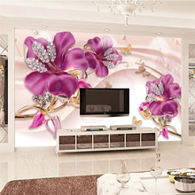 Beibehang-papel tapiz personalizado 3D Gran mural, flor, joyería, TV, Fondo de pared, decoración 5d, pintura 8D, papel tapiz de cristal 2024 - compra barato
