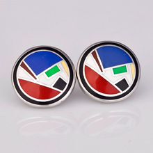 Round Charming Colorful Enamel Jewelry Stud Earrings,1 pair/pack 2024 - buy cheap