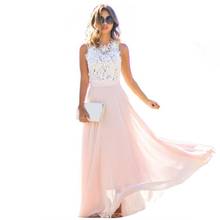 New Arrival 2018 Summer Evening Party Hollow Out Beach Dress Womens Boho Sleeveless Lace Maxi Dress Female vestidos robe femme 2024 - buy cheap