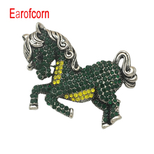 Earofcorn Moda Criativa Animal Pequeno Cavalo Broches de Strass Completo Pingente Masculinos Acessórios de Vestuário Feminino Presente 2024 - compre barato