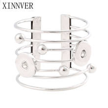 Fashion 18MM Snap Jewelry 2 Button Snap Bracelet Silver Color Bangles Cuff Bracelet Jewelry 2024 - buy cheap