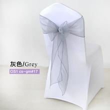 50pcs/lot Sheer Organza Wedding Chair Decorations Silver Gray Sash Knot Belt Chair Bow Covers Bands Ties Chairs Sashes Decor 2024 - buy cheap