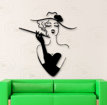 Pegatinas de pared para habitación de niñas, calcomanía de vinilo adhesivo extraíble, cita de chica Sexy, estilo de moda, vestido, sombrero, decoración del hogar, arte LA155 2024 - compra barato