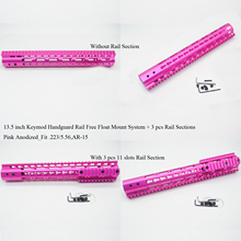 TriRock 13,5 дюймов Keymod Handguard Rail Picatinny Free Float Mount System w/o 11 slot Rail Section_Pink анодированный Fit. 223/5. 56 2024 - купить недорого