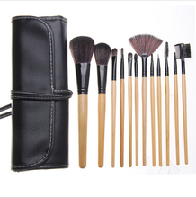 New 12pcs 12 Professional Makeup Set Cosmetic Brush Kit Makeup Brush Tool with bag Leather Holder Case 2024 - buy cheap