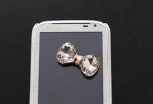 4pcs per lot  Crystal Bowknot Cell Phone DIY Alloy Decoration With Free Shipping 2024 - buy cheap