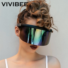 VIVIBEE Nicki Minaj Women Visor Sunglasses 2021 Trending Product Mirror Fun Sun Glasses UV400 Fashion Shades 2024 - buy cheap